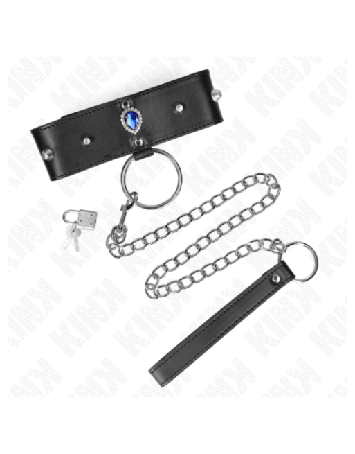 KINK - COLLANA 65 CM CON CINTURINO CON DIAMANTI BLU REGOLABILE 36-43 CM X 5 CM