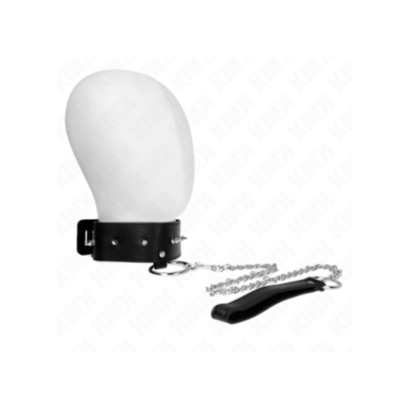 KINK - COLLANA 65 CM CON GUINZAGLIO CON BORCHIE ARGENTO MODELLO 2 REGOLABILE 36-43 CM X 5 CM