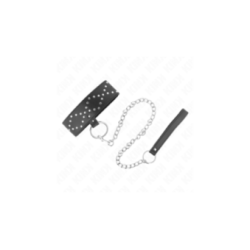 KINK - COLLANA 65 CM CON GUINZAGLIO CON BORCHIE ARGENTO MODELLO 3 REGOLABILE 36-43 CM X 5 CM