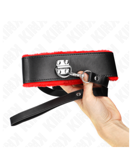 KINK - COLLANA CON CINTURA 116 CM CON CINTURINO IN PELLE ROSSO REGOLABILE 40-48 CM X 6 CM