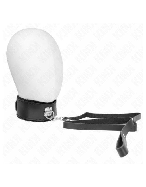 KINK - COLLANA CON CINTURA 116 CM CON CINTURINO IN PELLE NERA REGOLABILE 40-48 CM X 6 CM