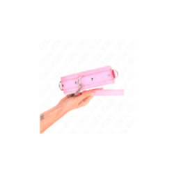 KINK - COLLARE CON GUINZAGLIO 65 CM CON RESTRIZIONI ROSA 36-42 CM X 5,5 CM