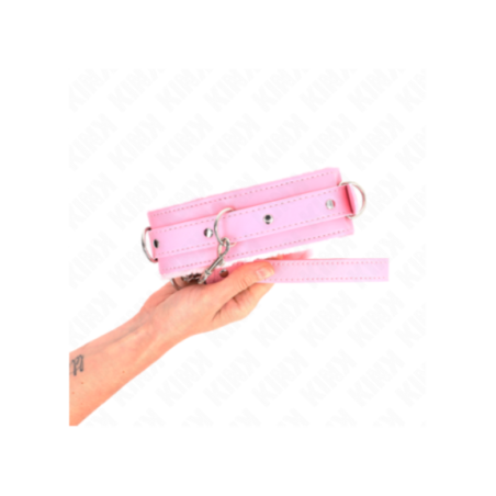 KINK - COLLARE CON GUINZAGLIO 65 CM CON RESTRIZIONI ROSA 36-42 CM X 5,5 CM
