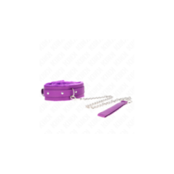 KINK - COLLARE CON GUINZAGLIO 65 CM CON RESTRIZIONI VIOLA 36-42 CM X 5,5 CM