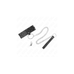 KINK - COLLANA CON GUINZAGLIO 65 CM CON BORCHIE IN ARGENTO MODELLO 5 REGOLABILE 36-43 CM X 5 CM