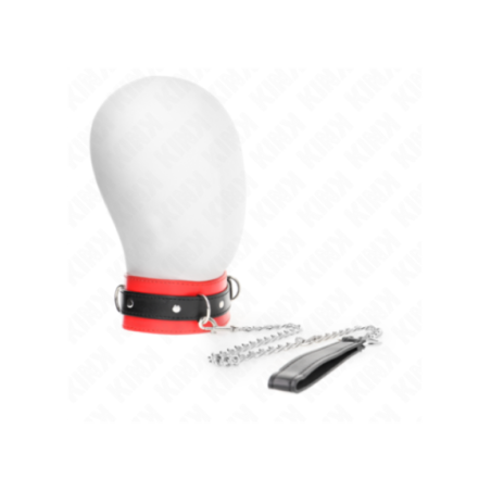 KINK - COLLARE CON CINTURA 65 CM CON CINTURINO ROSSO 54 X 4,5 CM