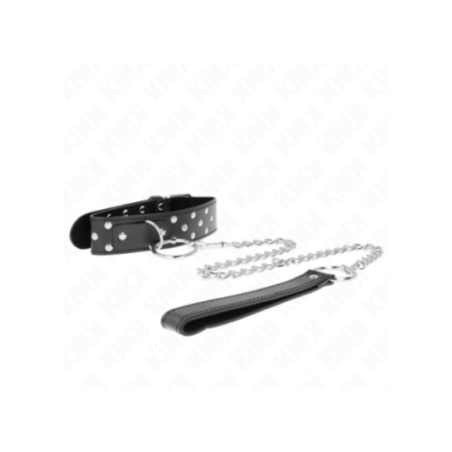 KINK - COLLANA CON CINTURINO AD ANELLO RIVETTO CON CINTURA 65 CM NERO REGOLABILE 36-50 CM X 3,8 CM