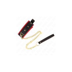 KINK - COLLARE CON GUINZAGLIO IN TESSUTO TINTO REGOLABILE 33-48 CM X 5,7 CM