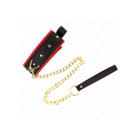 KINK - COLLARE CON GUINZAGLIO IN TESSUTO TINTO REGOLABILE 33-48 CM X 5,7 CM