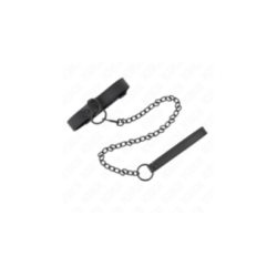 KINK - COLLARE CON GUINZAGLIO SCURO 65 CM REGOLABILE 37-54 CM X 3 CM