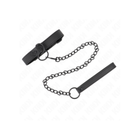 KINK - COLLARE CON GUINZAGLIO SCURO 65 CM REGOLABILE 37-54 CM X 3 CM