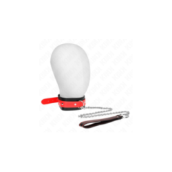 KINK - COLLANA CON CINTURINO ROSSO 65 CM REGOLABILE 36-43 CM X 5 CM