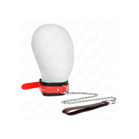 KINK - COLLANA CON CINTURINO ROSSO 65 CM REGOLABILE 36-43 CM X 5 CM