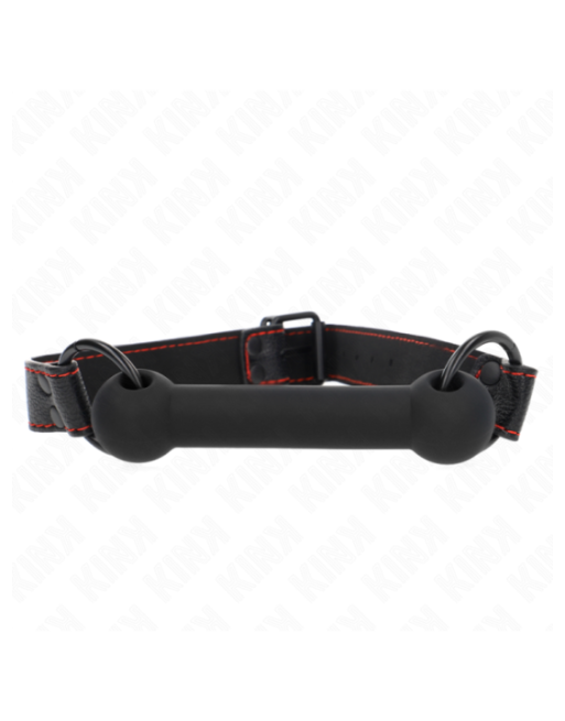 KINK - BONE GAG CON CINTURINO IN SIMILPELLE NERO REGOLABILE 41-57 CM