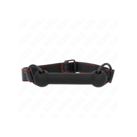 KINK - BONE GAG CON CINTURINO IN SIMILPELLE NERO REGOLABILE 41-57 CM