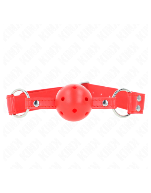 KINK - BALL GAG COMPLETO ROSSO CAVO DURO 62 x 2 CM