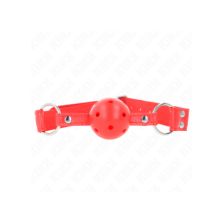 KINK - BALL GAG COMPLETO ROSSO CAVO DURO 62 x 2 CM
