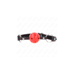 KINK - BALL GAG HOLLOW HARD ROSSO MODELLO 2 65 x 2,5 CM