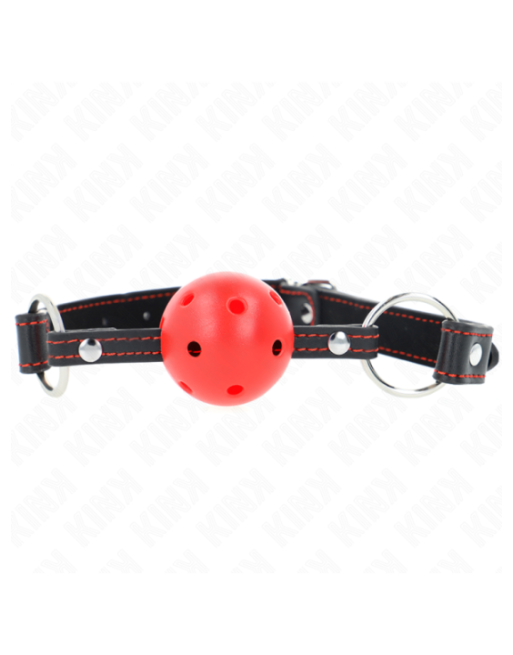 KINK - BALL GAG HOLLOW HARD ROSSO MODELLO 2 65 x 2,5 CM