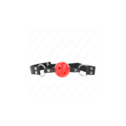 KINK - PALLA TRASPIRANTE BAVAGLIO 4 CM CON DOPPIO RIVETTO ROSSO 62,5 x 2,5 CM REGOLABILE 42-58 CM