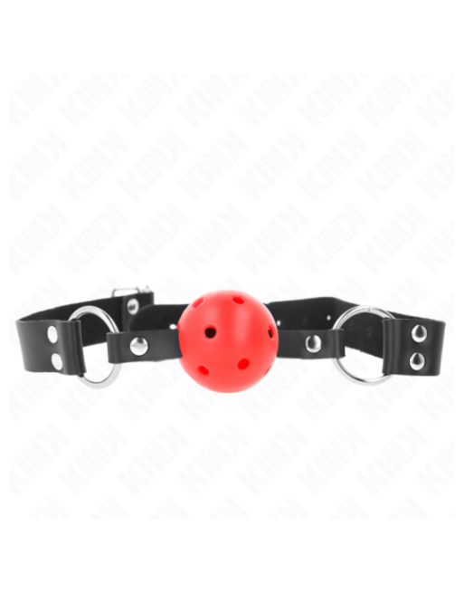 KINK - PALLA TRASPIRANTE BAVAGLIO 4 CM CON DOPPIO RIVETTO ROSSO 62,5 x 2,5 CM REGOLABILE 42-58 CM