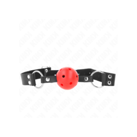 KINK - PALLA TRASPIRANTE BAVAGLIO 4 CM CON DOPPIO RIVETTO ROSSO 62,5 x 2,5 CM REGOLABILE 42-58 CM