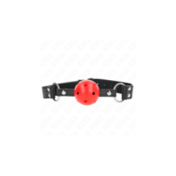 KINK - BAVAGLIO SFERA TRASPIRANTE 4 CM CON DOPPIO RIVETTO IN CUOIO 62,5 x 2,5 CM REGOLABILE 42-58 CM