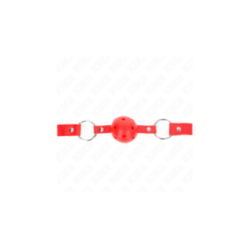 KINK - BAVAGLIO SFERA TRASPIRANTE 4 CM CON DOPPIO RIVETTO MODELLO 1 ROSSO 62,5 x 2,5 CM REGOLABILE 42-58 CM