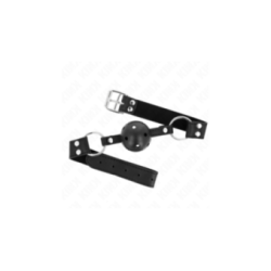 KINK - BAVAGLIO SFERA TRASPIRANTE 4 CM CON DOPPIO RIVETTO MODELLO 1 NERO 62,5 x 2,5 CM REGOLABILE 42-58 CM