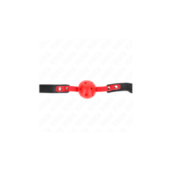 KINK - PALLA DURA CAVA ROSSA 4 CM GAG NERO CINTURINO 60 x 2 CM REGOLABILE 37-52 CM