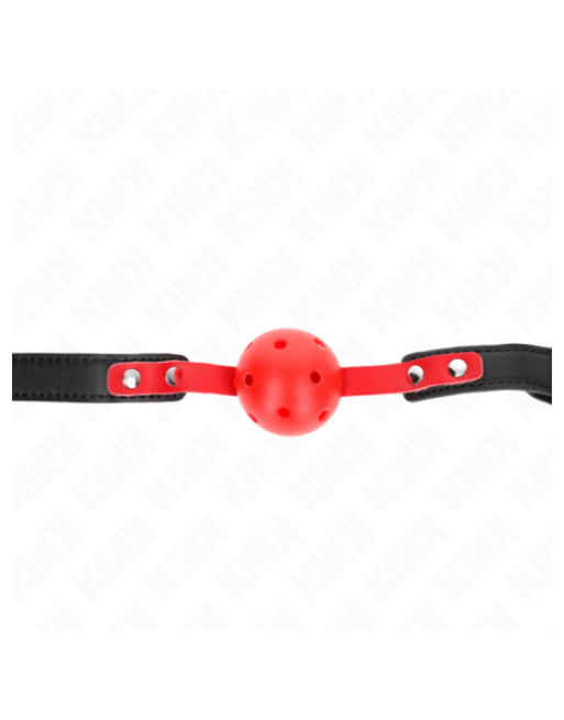 KINK - PALLA DURA CAVA ROSSA 4 CM GAG NERO CINTURINO 60 x 2 CM REGOLABILE 37-52 CM