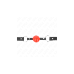 KINK - BALL 4 CM GAG CON SERRATURA SFERA ROSSA CINTURINO NERO 60 x 2 CM