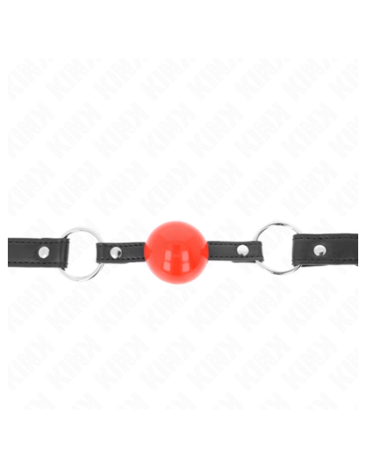 KINK - BALL 4 CM GAG CON SERRATURA SFERA ROSSA CINTURINO NERO 60 x 2 CM