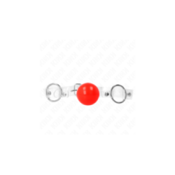 KINK - PALLA IN PVC TRASPARENTE ROSSA BAVAGLIO 4 CM REGOLABILE