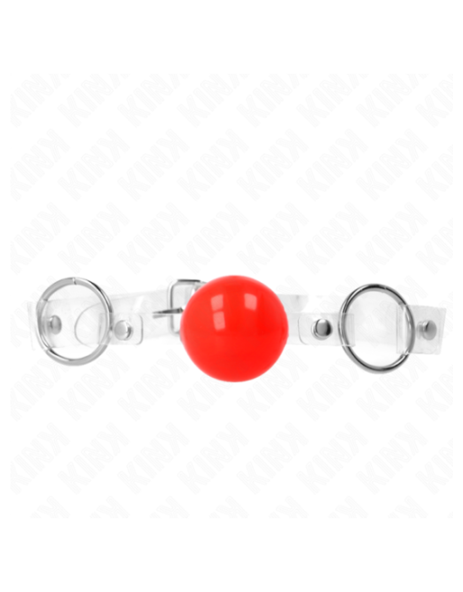 KINK - PALLA IN PVC TRASPARENTE ROSSA BAVAGLIO 4 CM REGOLABILE