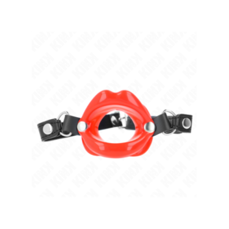 KINK - BAVAGLIO LIP 8 CM CON CINTURINO IN SIMILPELLE ROSSO 63 x 2 CM REGOLABILE 39-58 CM