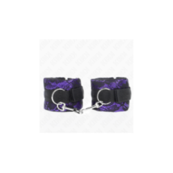 KINK - RESISTENZA DA POLSO CORTA IN PIZZO DI VELLUTO E FASCIA IN NYLON VIOLA/NERO 23 X 6,5 CM