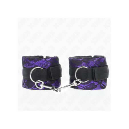 KINK - RESISTENZA DA POLSO CORTA IN PIZZO DI VELLUTO E FASCIA IN NYLON VIOLA/NERO 23 X 6,5 CM