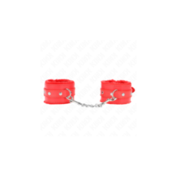 KINK - POGGIPOLSI PREMIUM IMBOTTITI IN PELLICCIA ROSSI CON CINTURA ROSSA REGOLABILE 17-29 CM X 6 CM