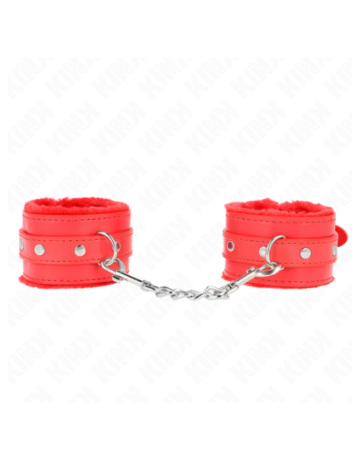KINK - POGGIPOLSI PREMIUM IMBOTTITI IN PELLICCIA ROSSI CON CINTURA ROSSA REGOLABILE 17-29 CM X 6 CM