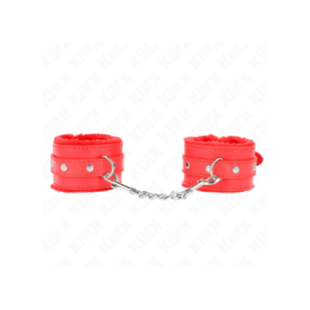 KINK - POGGIPOLSI PREMIUM IMBOTTITI IN PELLICCIA ROSSI CON CINTURA ROSSA REGOLABILE 17-29 CM X 6 CM