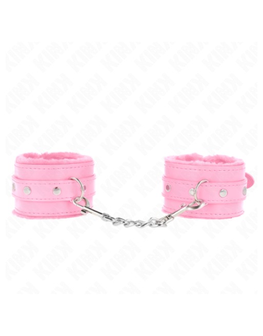 KINK - POGGIPOLSI PREMIUM RIVESTITI IN PELLICCIA ROSA CON CINTURA ROSA REGOLABILE 17-29 CM X 6 CM