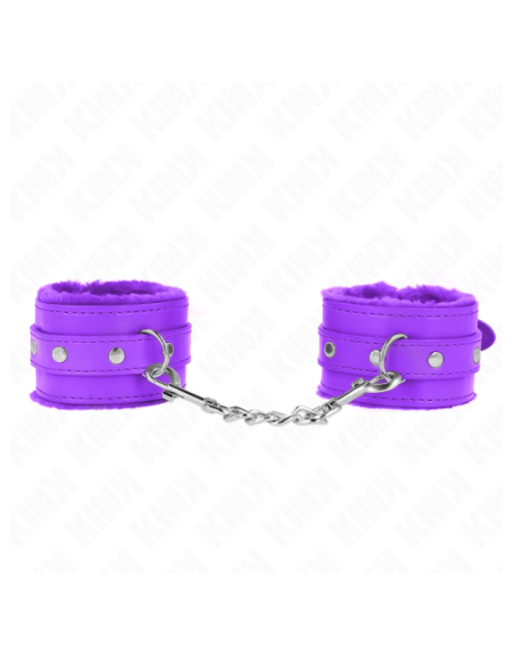 KINK - POGGIPOLSI PREMIUM IMBOTTITI IN PELLICCIA VIOLA CON CINTURA VIOLA REGOLABILE 17-29 CM X 6 CM