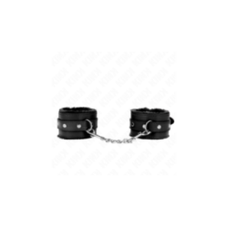 KINK - RESISTENZA DA POLSO PREMIUM FODERATA IN PELLICCIA NERA CON CINTURA NERA REGOLABILE 17-29 CM X 6 CM