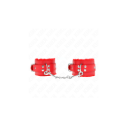 KINK - RESISTENZA DA POLSO IMBOTTITA IN PELLICCIA ROSSO CON CINTURA ROSSA REGOLABILE 17-29 CM X 6 CM