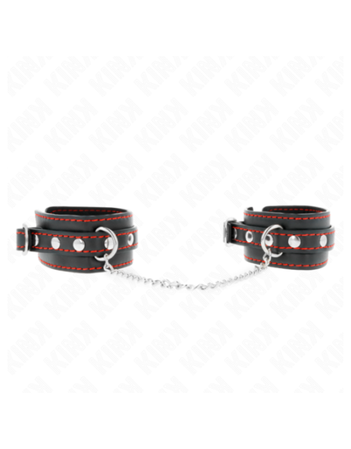 KINK - POTENZIALE DA POLSO PICCOLA NERA CON FODERA ROSSA REGOLABILE 14-24 CM X 3,5 CM