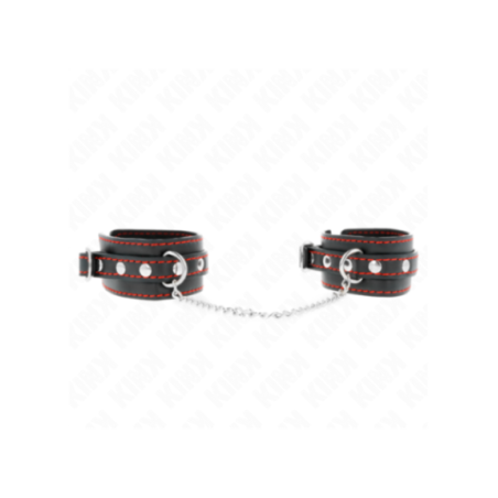 KINK - POTENZIALE DA POLSO PICCOLA NERA CON FODERA ROSSA REGOLABILE 14-24 CM X 3,5 CM