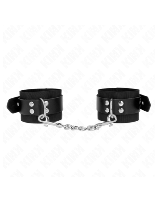 KINK - RESISTENZA DA POLSO IN NYLON NERO CON CINTURA IN PELLE NERA REGOLABILE 19-29 CM X 5,1 CM