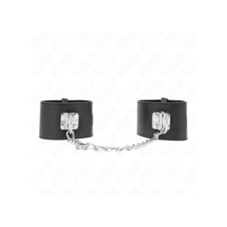 KINK - POLSO FISSO CON CATENA 30 CM E CHIUSURA LUCCHETTO NERO REGOLABILE 16-23 CM X 5,5 CM
