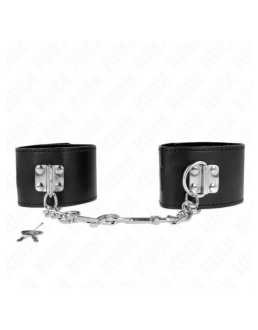 KINK - RESISTENZA DA POLSO CON CHIUSURA A LUCCHETTO NERO REGOLABILE 16-23 CM X 5,5 CM